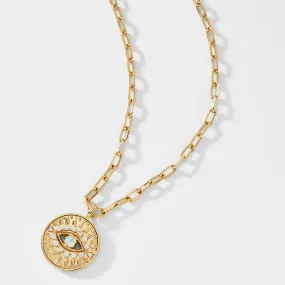 AJOA EVIL EYE MEDALLION NECKLACE