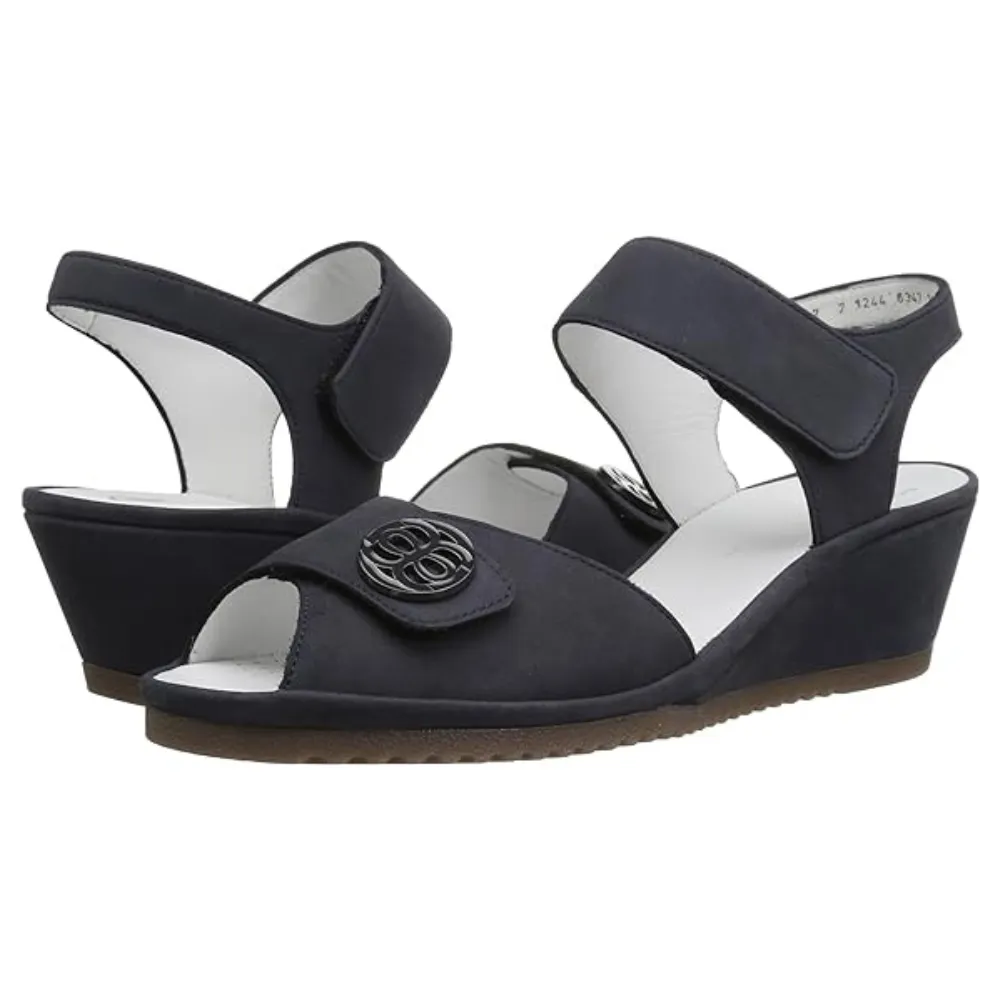 Ara Clara Ocean Nubuck Wedge Sandal (Women's)