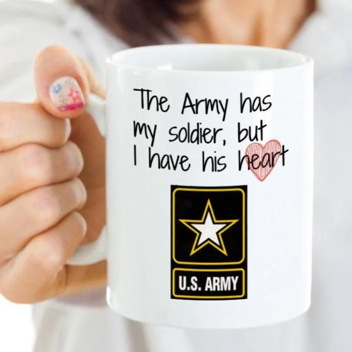 Army Mom his heart coffee mug