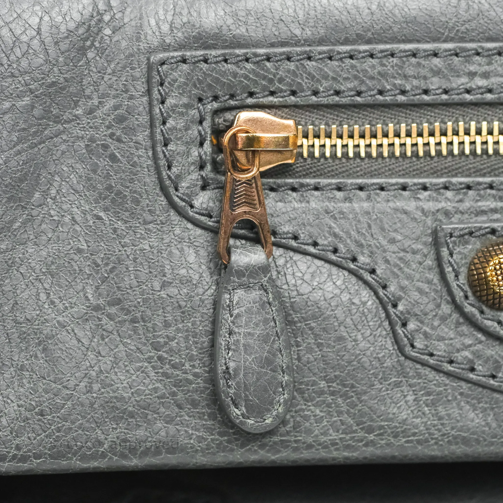 Balenciaga Classic Gold Hardware Envelope Strap Clutch Grey