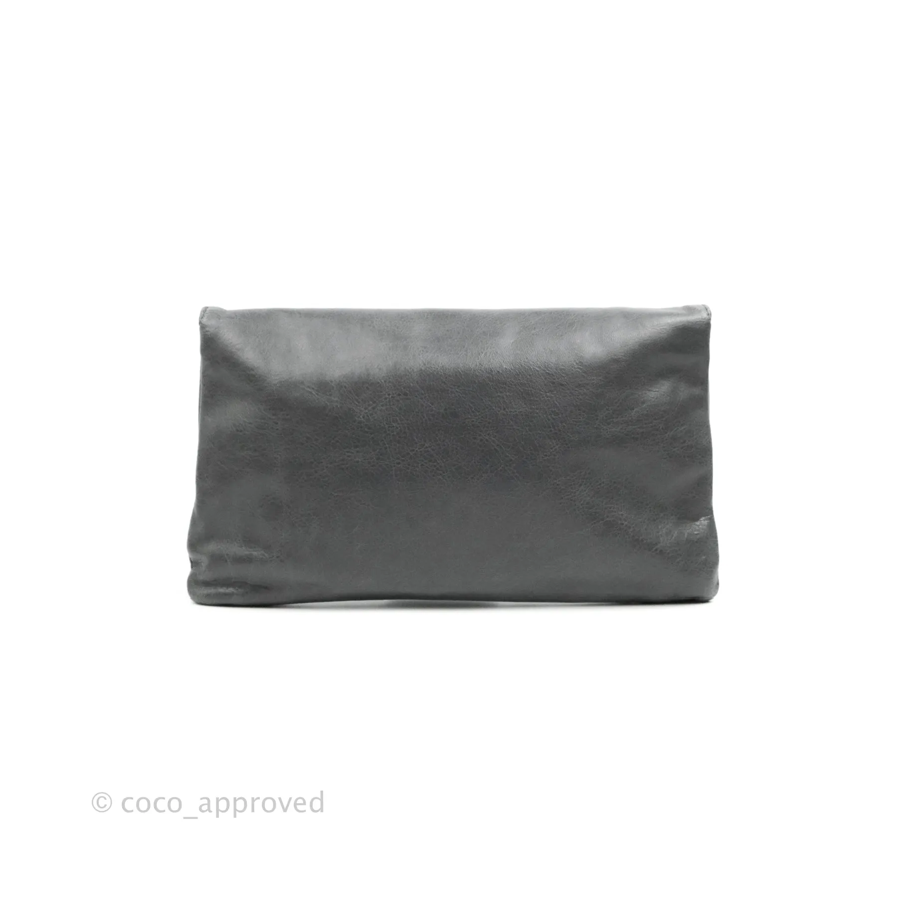 Balenciaga Classic Gold Hardware Envelope Strap Clutch Grey