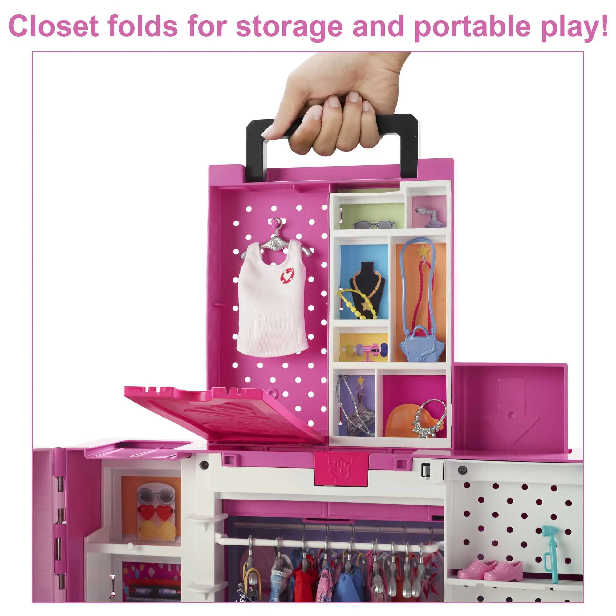 Barbie Closet Playset With 35  Accessories, 5 Complete Looks, Pop-Up 2nd Level, Dream Closet