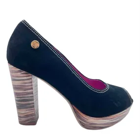 Bebe - Black platform peep toe