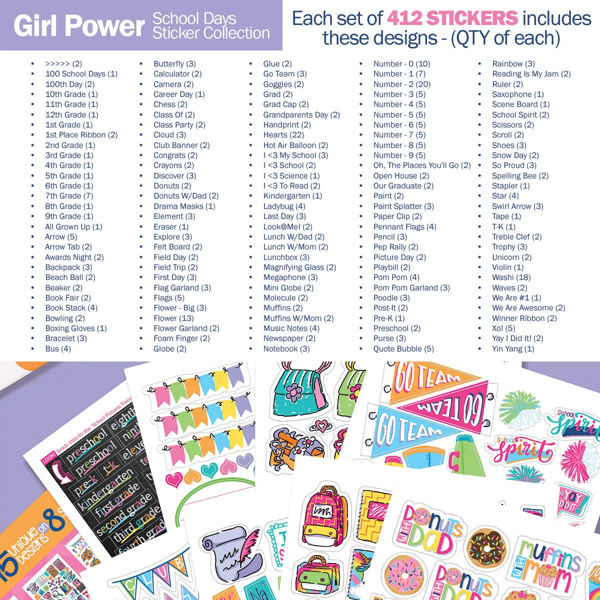 Best Planner Stickers | Family, Work, To-Dos, Events, Goals | 8 Styles