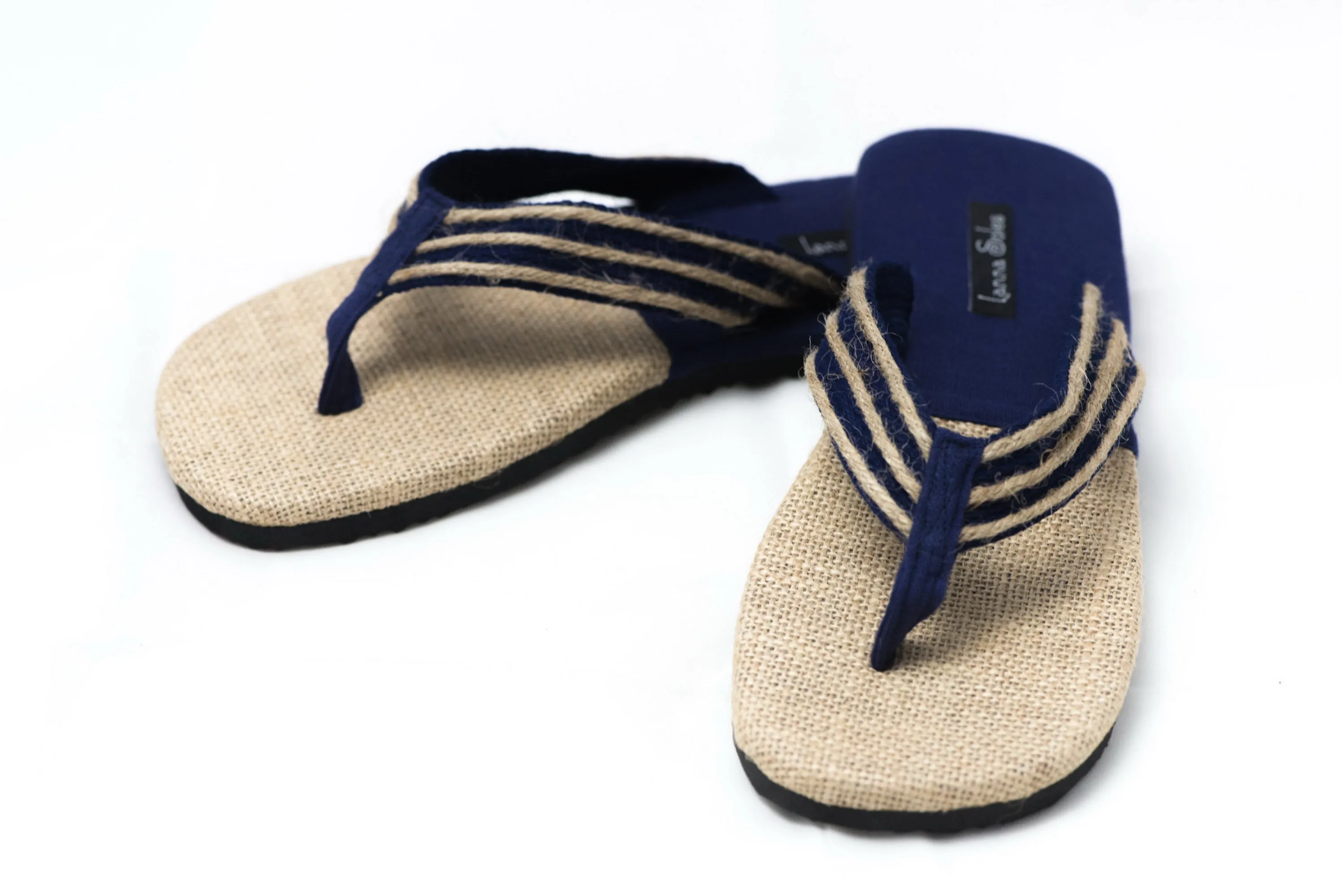 Blue Stripes Woven Flip Flops