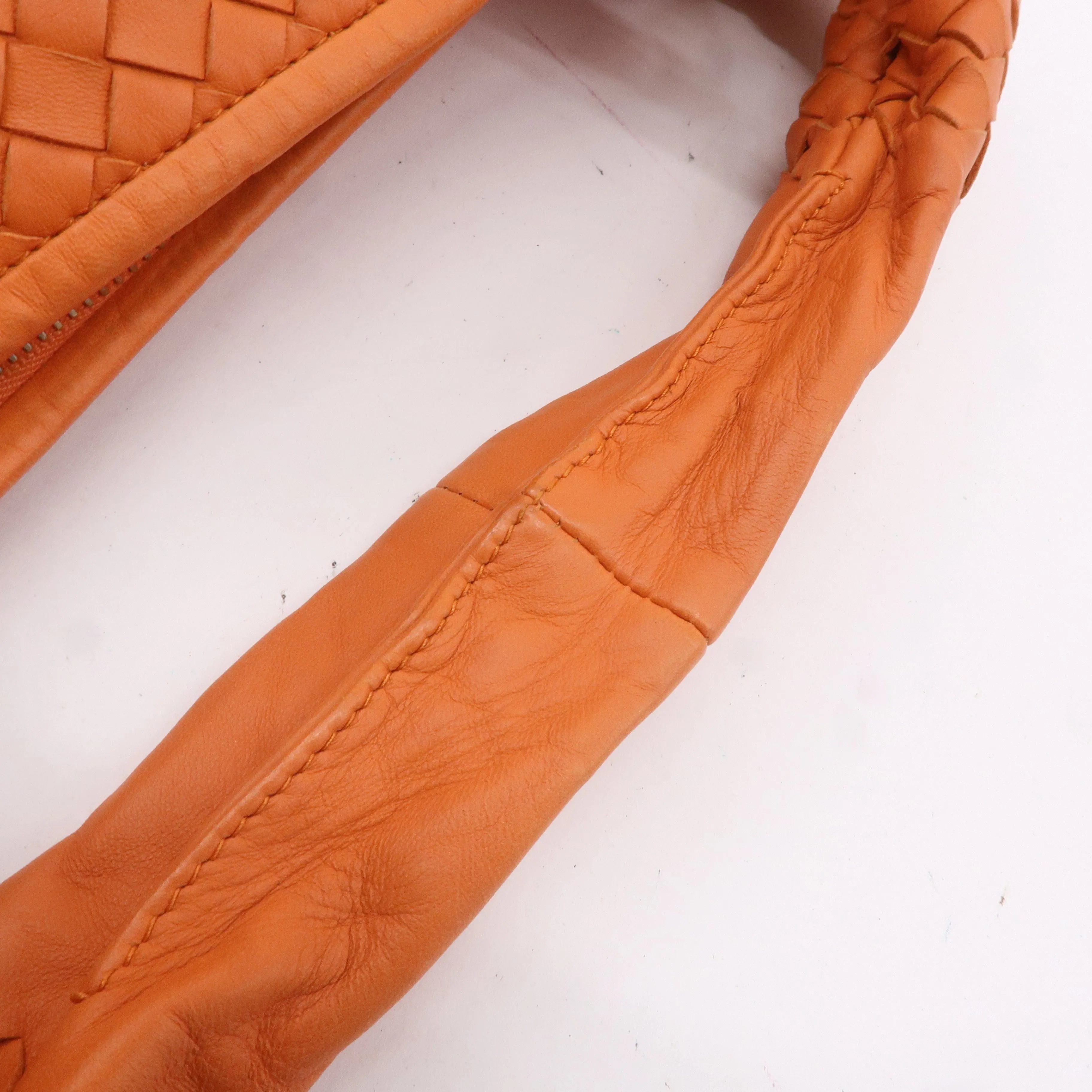 BOTTEGA VENETA Hobo Intrecciato Leather Shoulder Bag Orange 115653