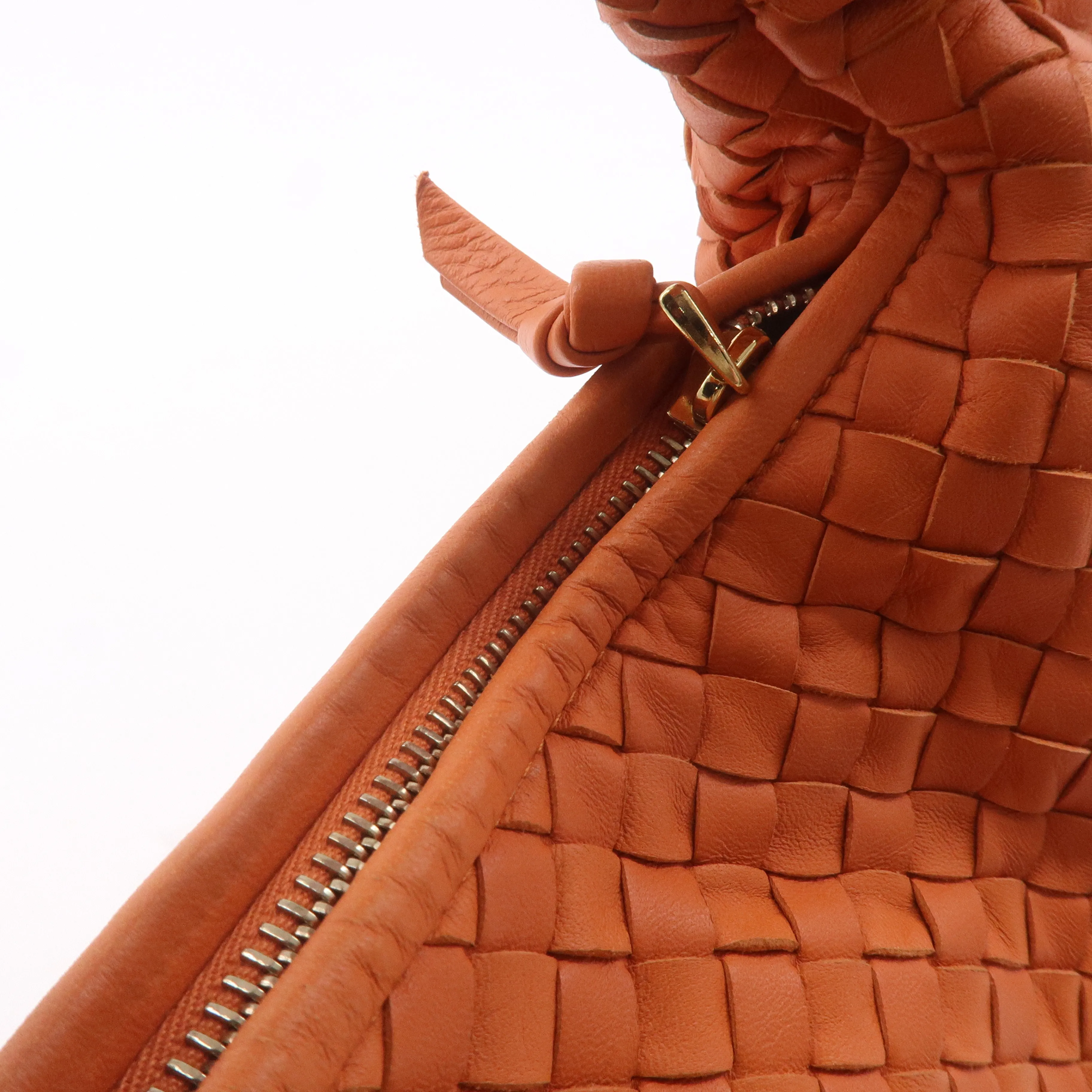 BOTTEGA VENETA Hobo Intrecciato Leather Shoulder Bag Orange 115653