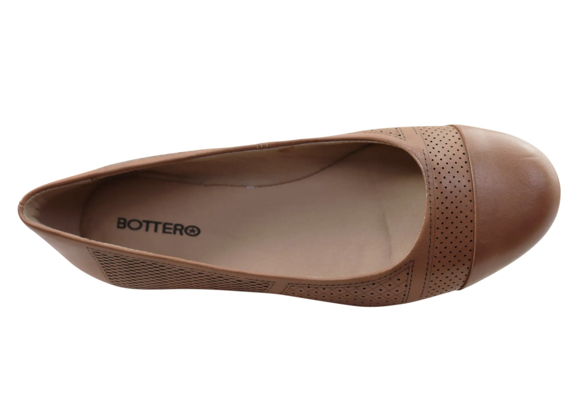 Bottero Torie Womens Comfortable Leather Flats Made In Brazil