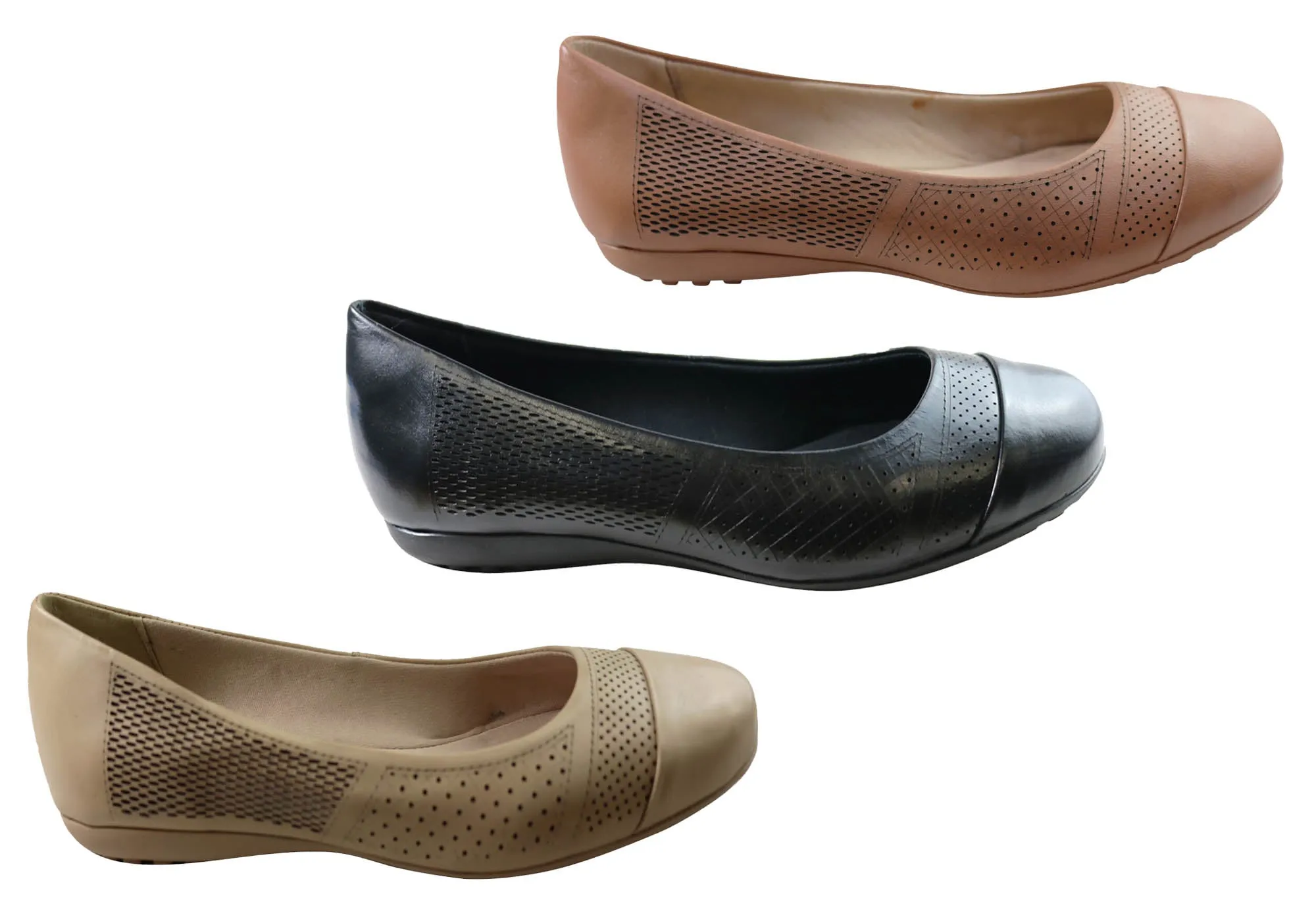 Bottero Torie Womens Comfortable Leather Flats Made In Brazil