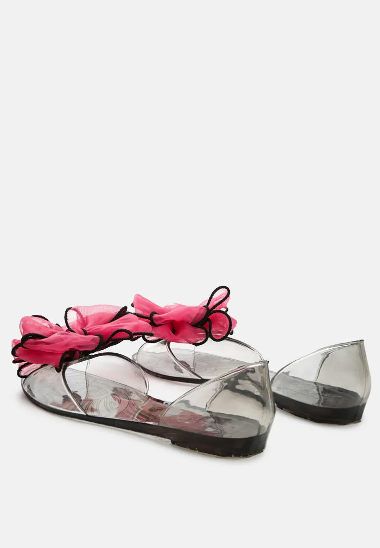 Bow On Top Jelly Ballerinas