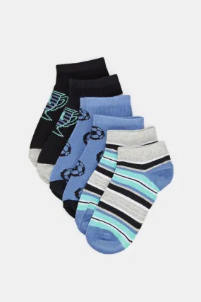 Boys Assorted Printed Socks Set (3 Pairs)