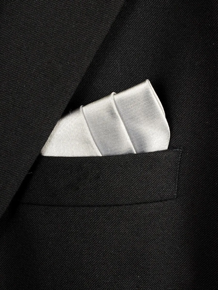 Boy's Pocket Square 18241 Silver Solid