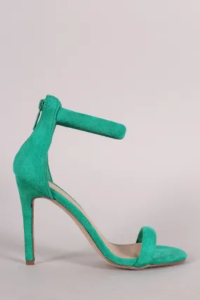 Breckelle Suede Open Toe Stiletto Heel