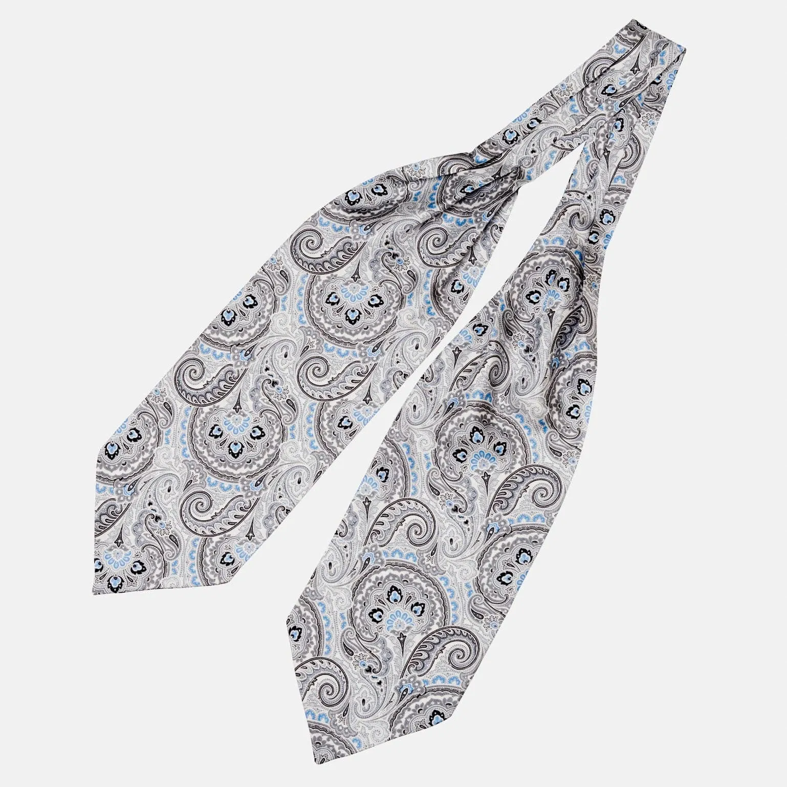 Bugatti - Silk Ascot Cravat Tie - Grey