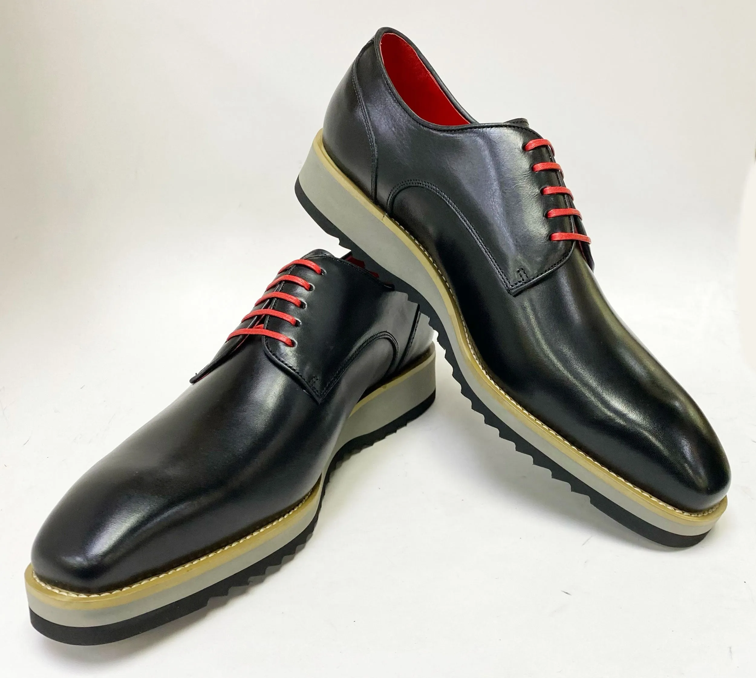 Burnished Calfskin Lace-Up Shoe Black