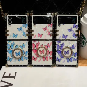 Butterfly Colorful Ring Phone Case for Samsung Galaxy Z Flip 3/4/5/6