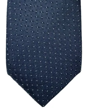 Canali Necktie Dark Blue Silver Micro Pattern