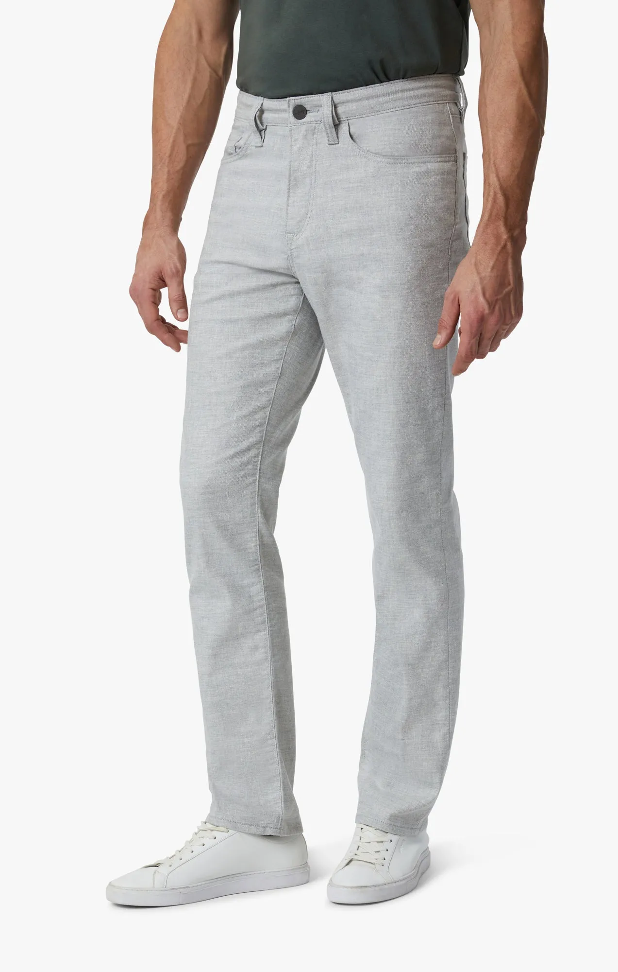 Charisma Relaxed Straight Leg Pants In Light Grey Hemp