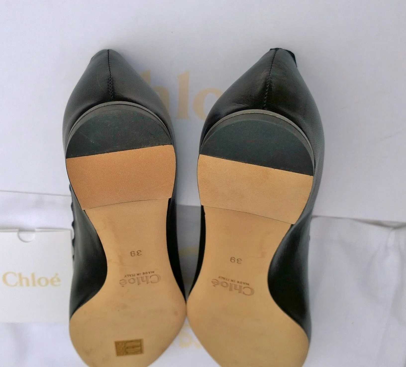 Chloé Lauren Black Leather Flats New Shoes