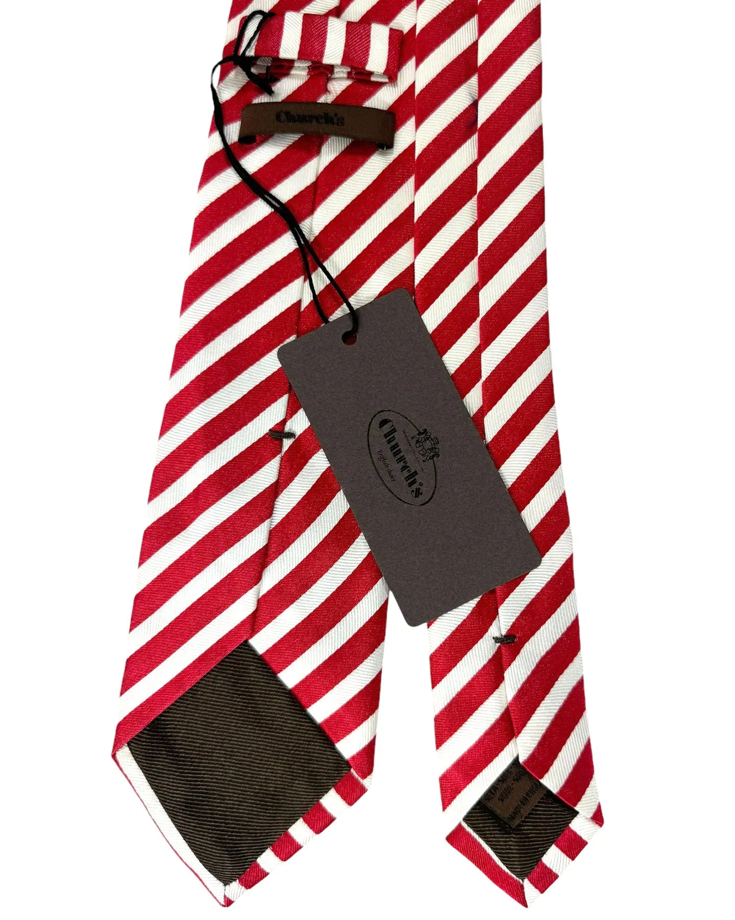 Church's Tie White Red Stripes