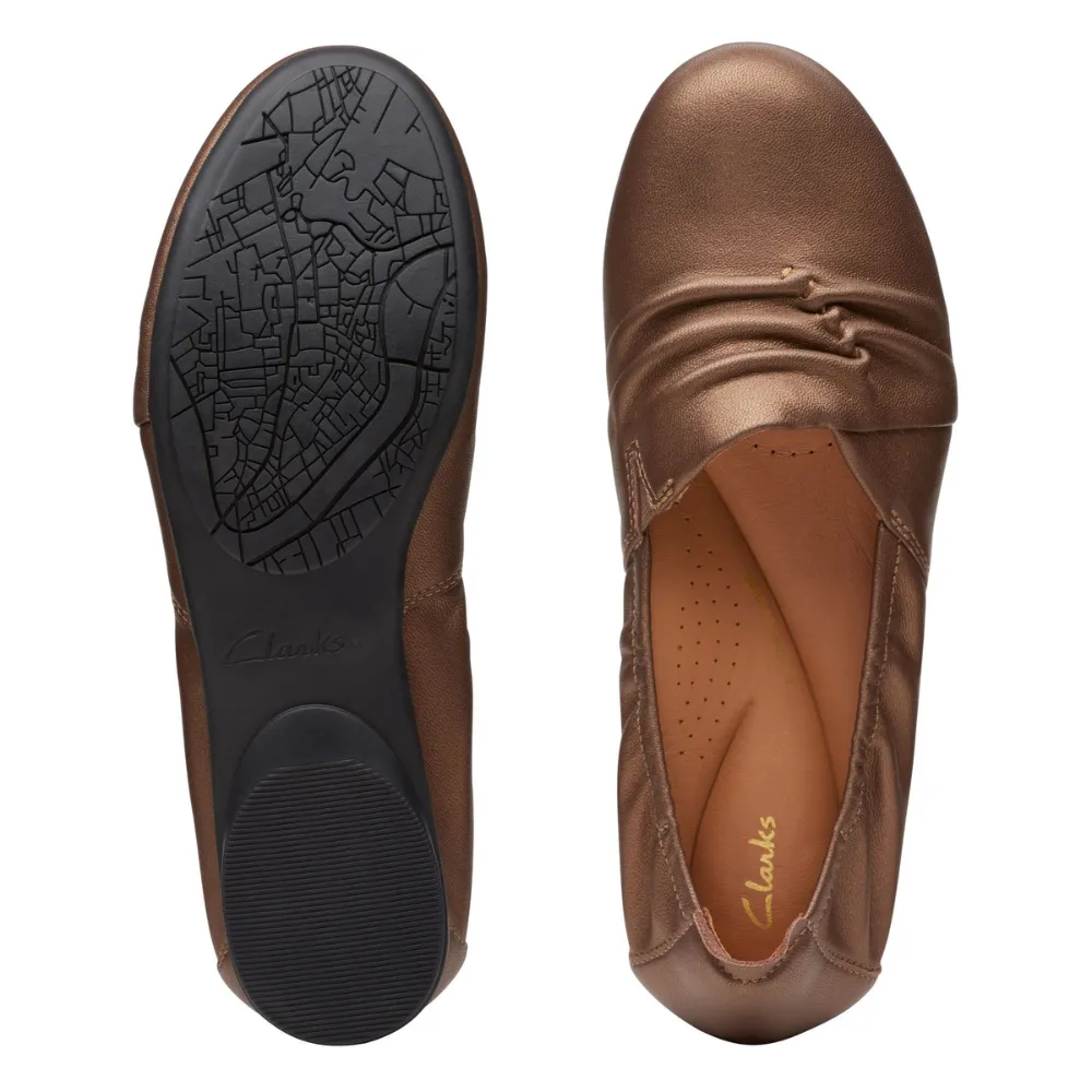 Clarks Rena Way Bronze Leather Slip-On (Women's)