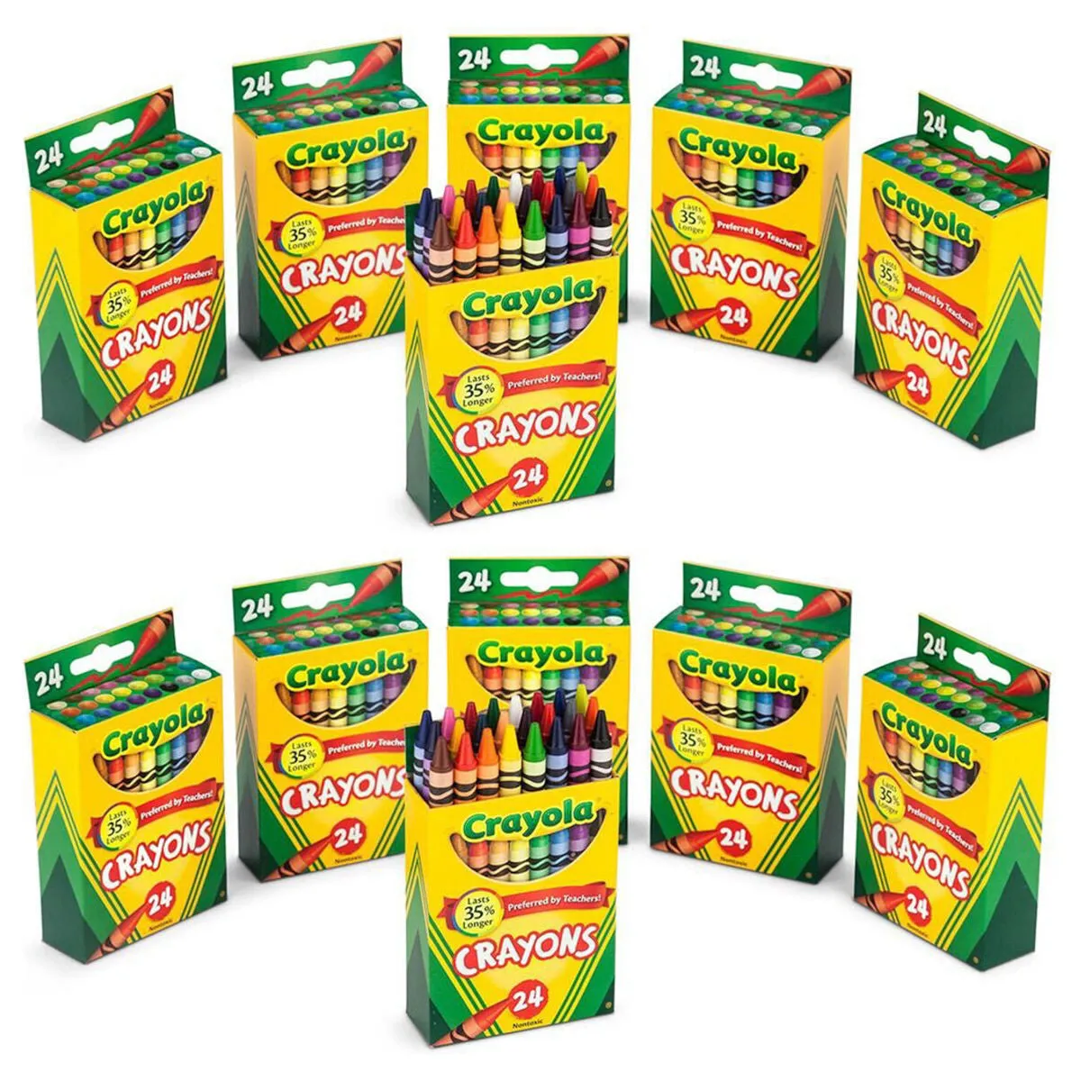 Crayola 24 Coloured Crayons Lasts 35% Longer (12 Pack Bundle)