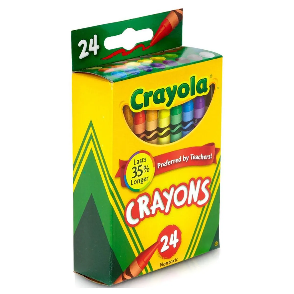 Crayola 24 Coloured Crayons Lasts 35% Longer (24 Pack Bundle)