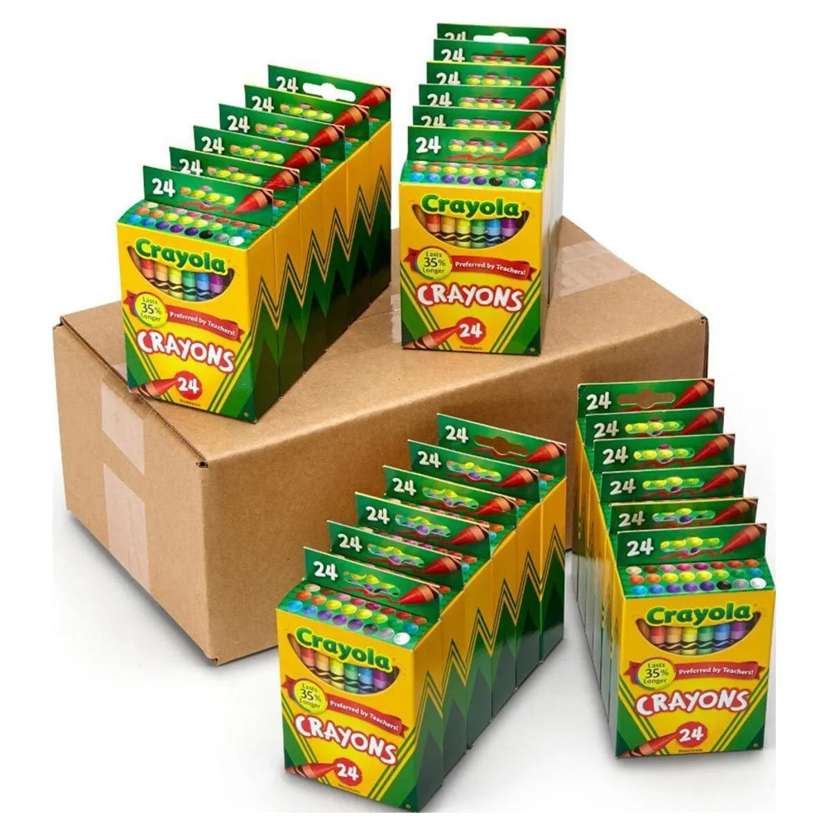 Crayola 24 Coloured Crayons Lasts 35% Longer (24 Pack Bundle)