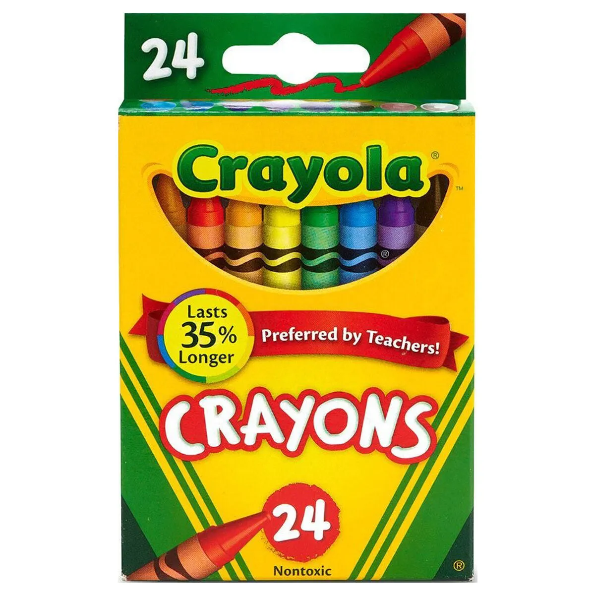 Crayola 24 Coloured Crayons Lasts 35% Longer (9 Pack Bundle)