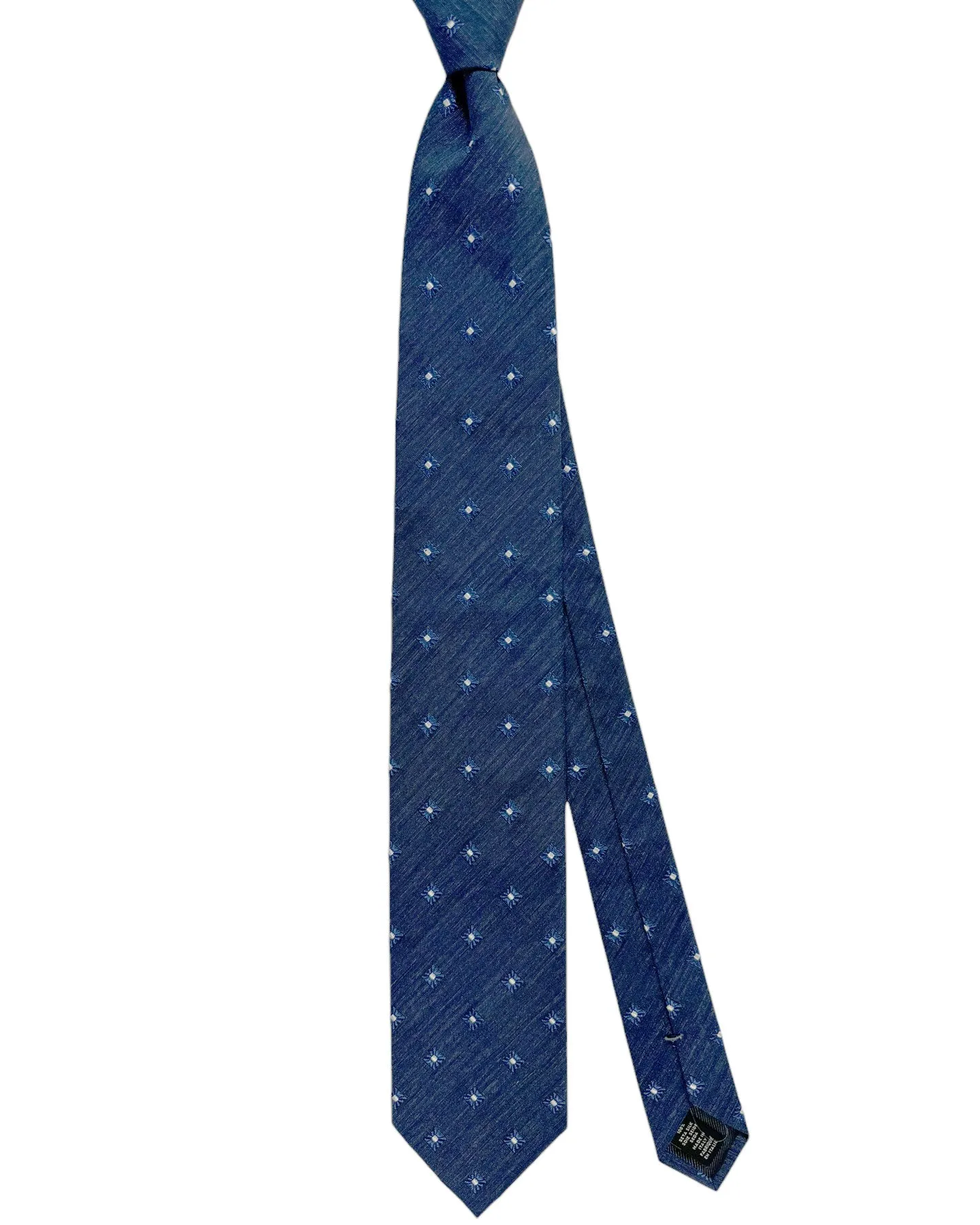 Ermenegildo Zegna Tie Dark Blue Silver Mini Floral