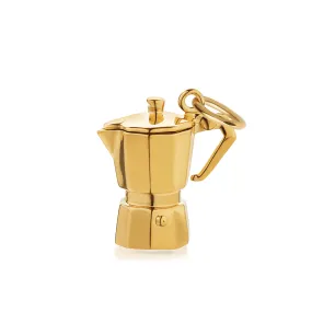 Espresso Coffee Pot Charm Italy Gold