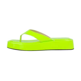 Fluorescent Green Flip Flop Slippers