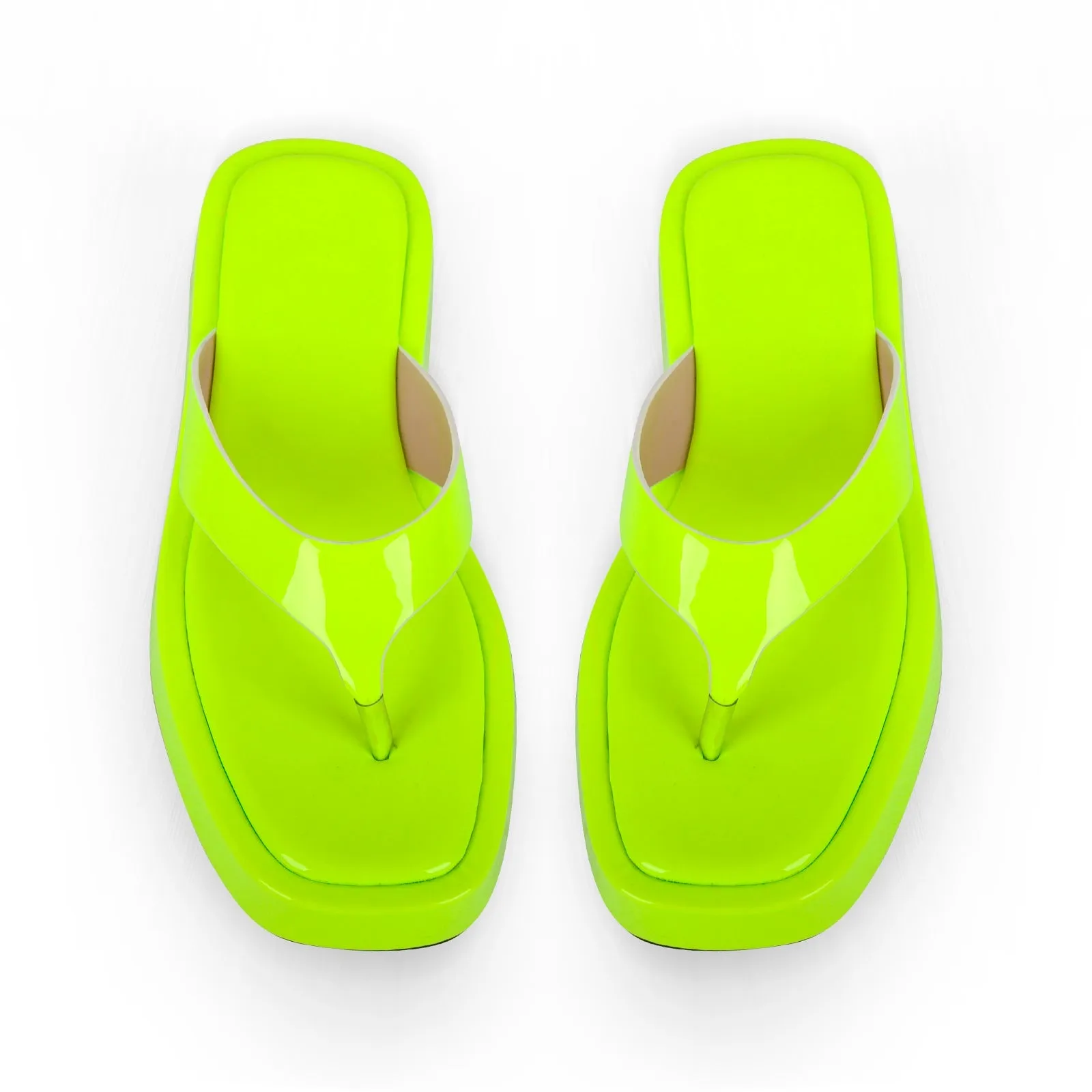 Fluorescent Green Flip Flop Slippers