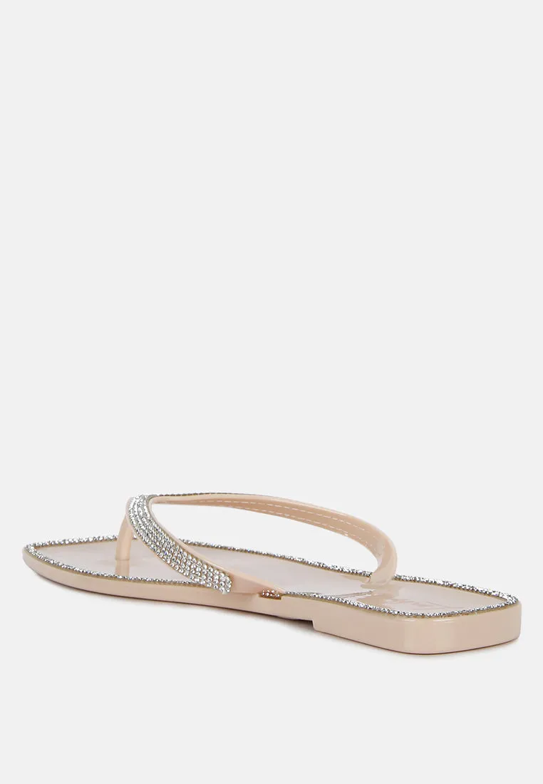 Golightly Diamante Stud Detail Thong Flats