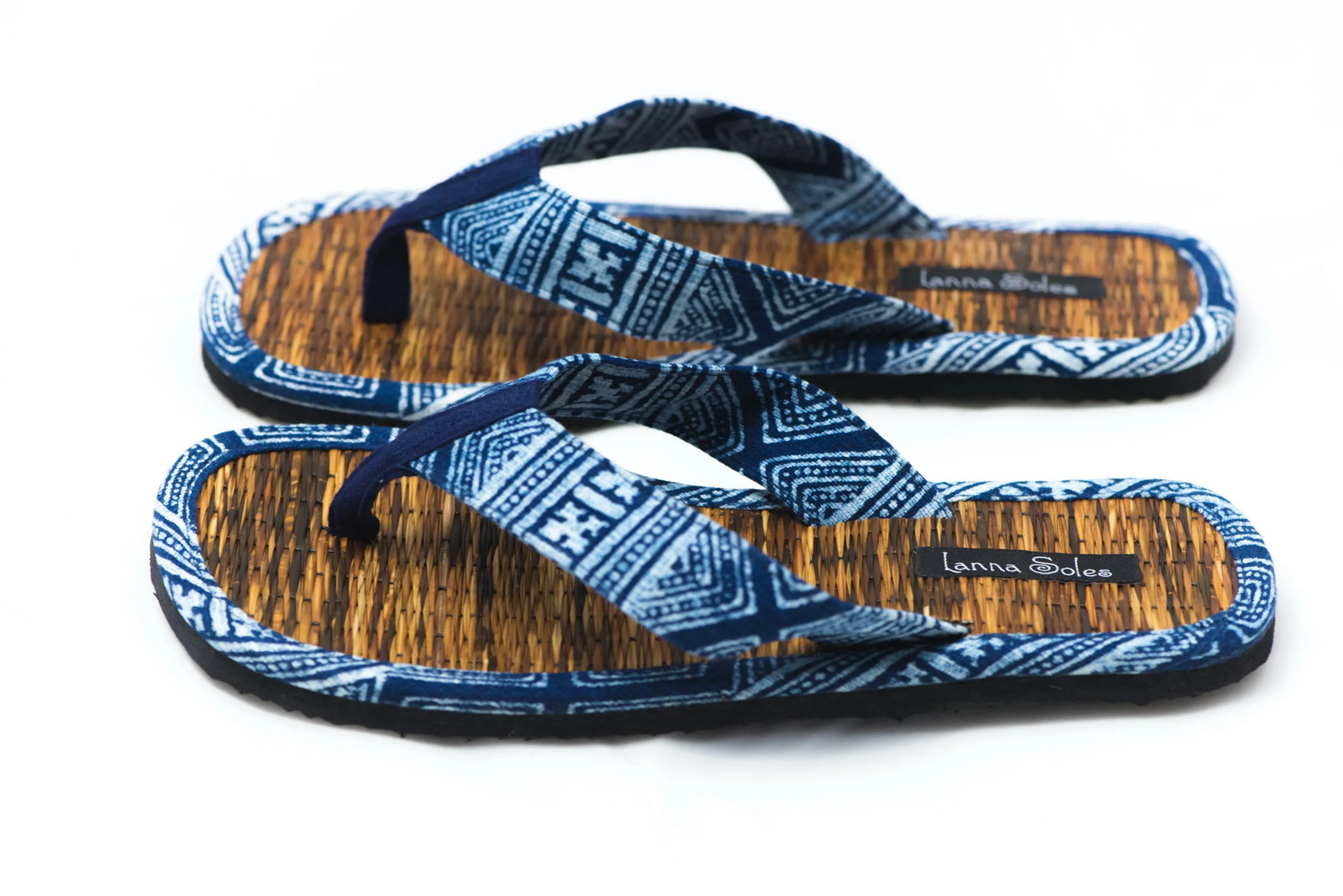 Indigo Woven Flip Flops