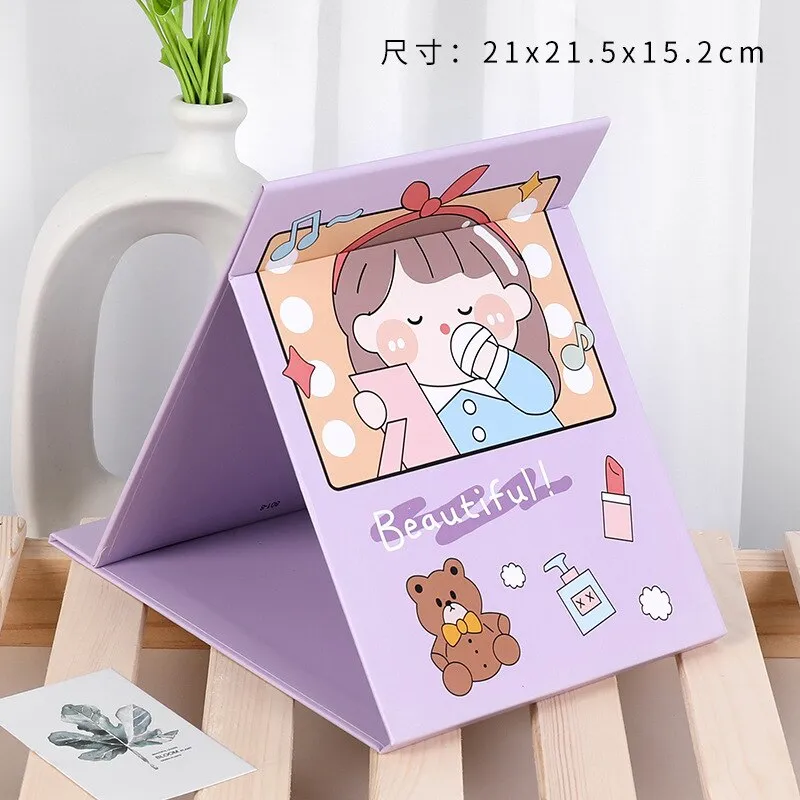 Kawaii Desktop Stand Folding Makeup Mirror