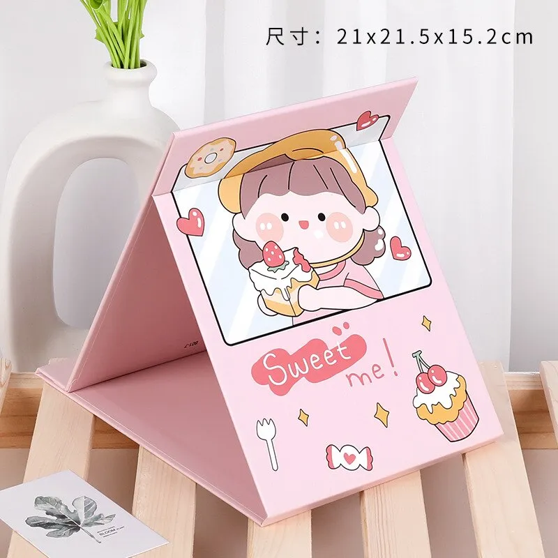 Kawaii Desktop Stand Folding Makeup Mirror