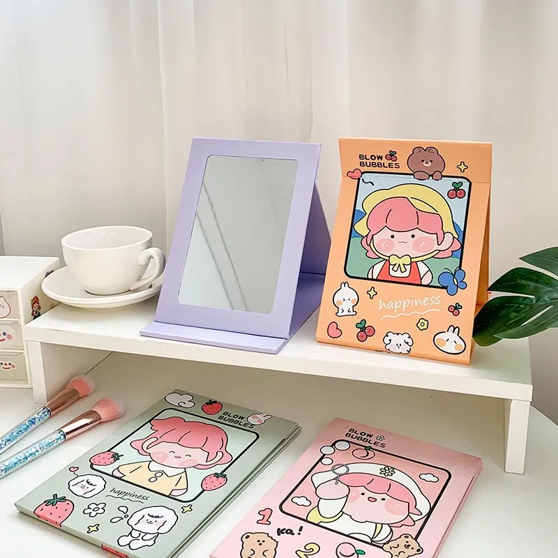 Kawaii Desktop Stand Folding Makeup Mirror