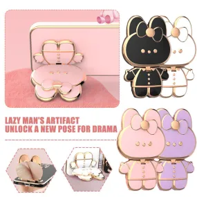 Kawaii Rabbit Phone Holder with Makeup Mirror