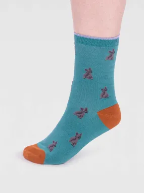 Kenna Bamboo Dog Socks - Peacock Green