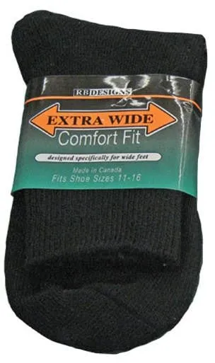 King Size Extra Wide 1/4 Crew Sock