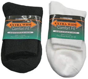 King Size Extra Wide 1/4 Crew Sock