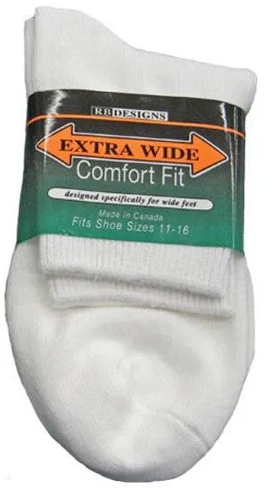 King Size Extra Wide 1/4 Crew Sock