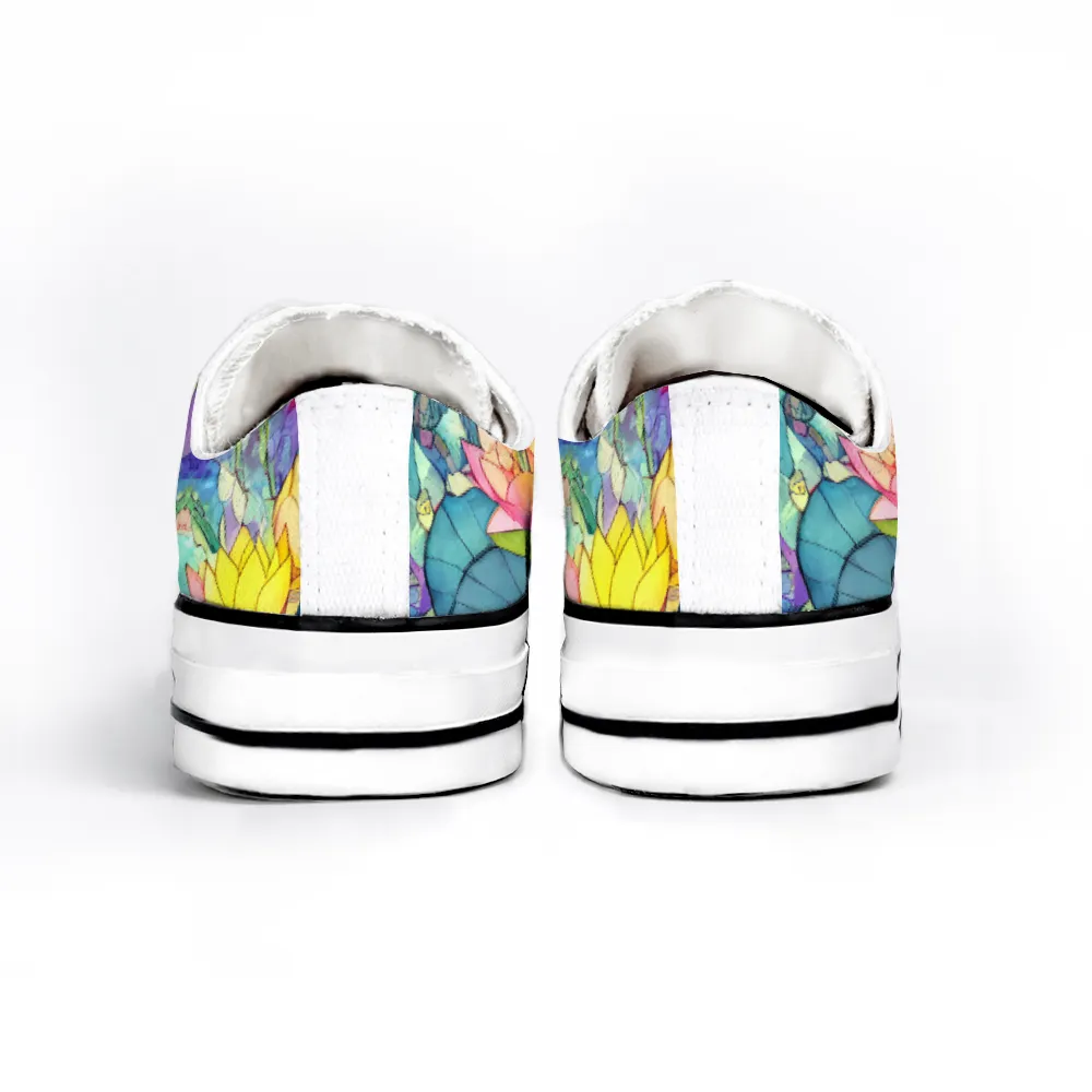 Lotus Flowers Collection - Classic Unisex Low Top Canvas Sneakers