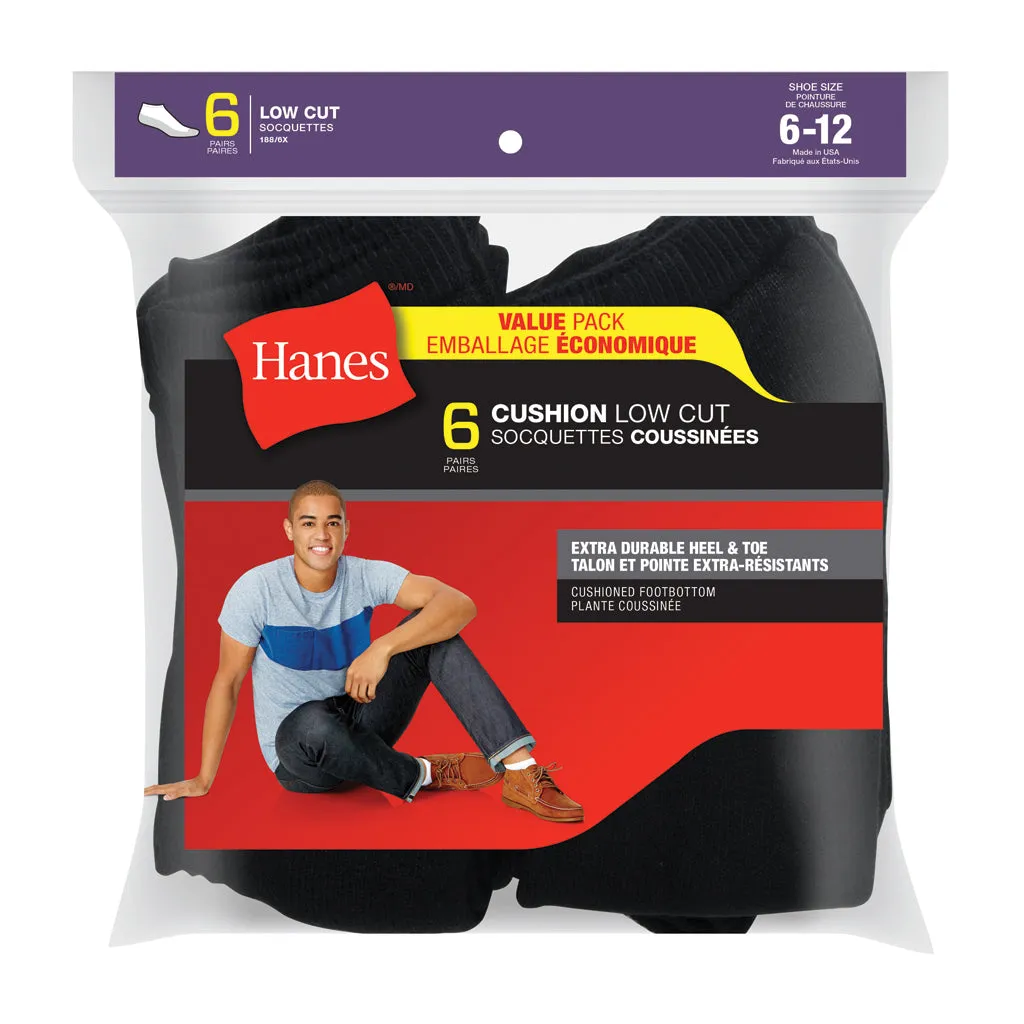 Men's 6Pk Hanes Low Cut