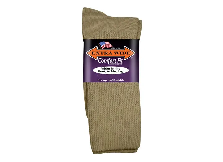 Mens Extra Wide 7200 Comfort Fit Athletic Crew Socks