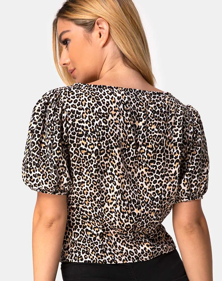 Moria Top in Rar Leopard Brown