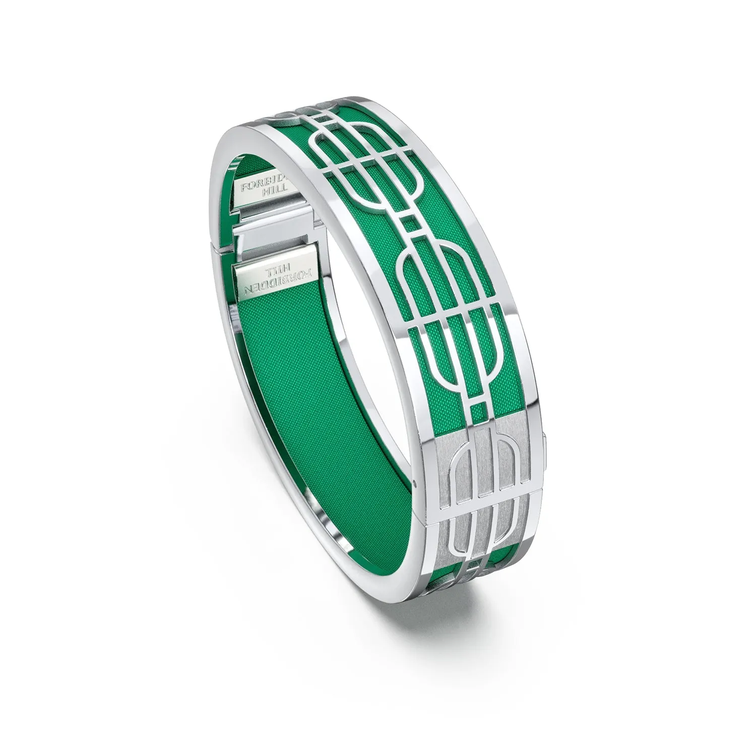 Nanyang Dream Bangle - Python Green - Sterling Silver