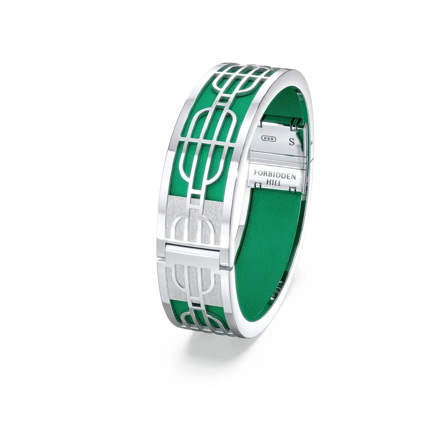 Nanyang Dream Bangle - Python Green - Sterling Silver