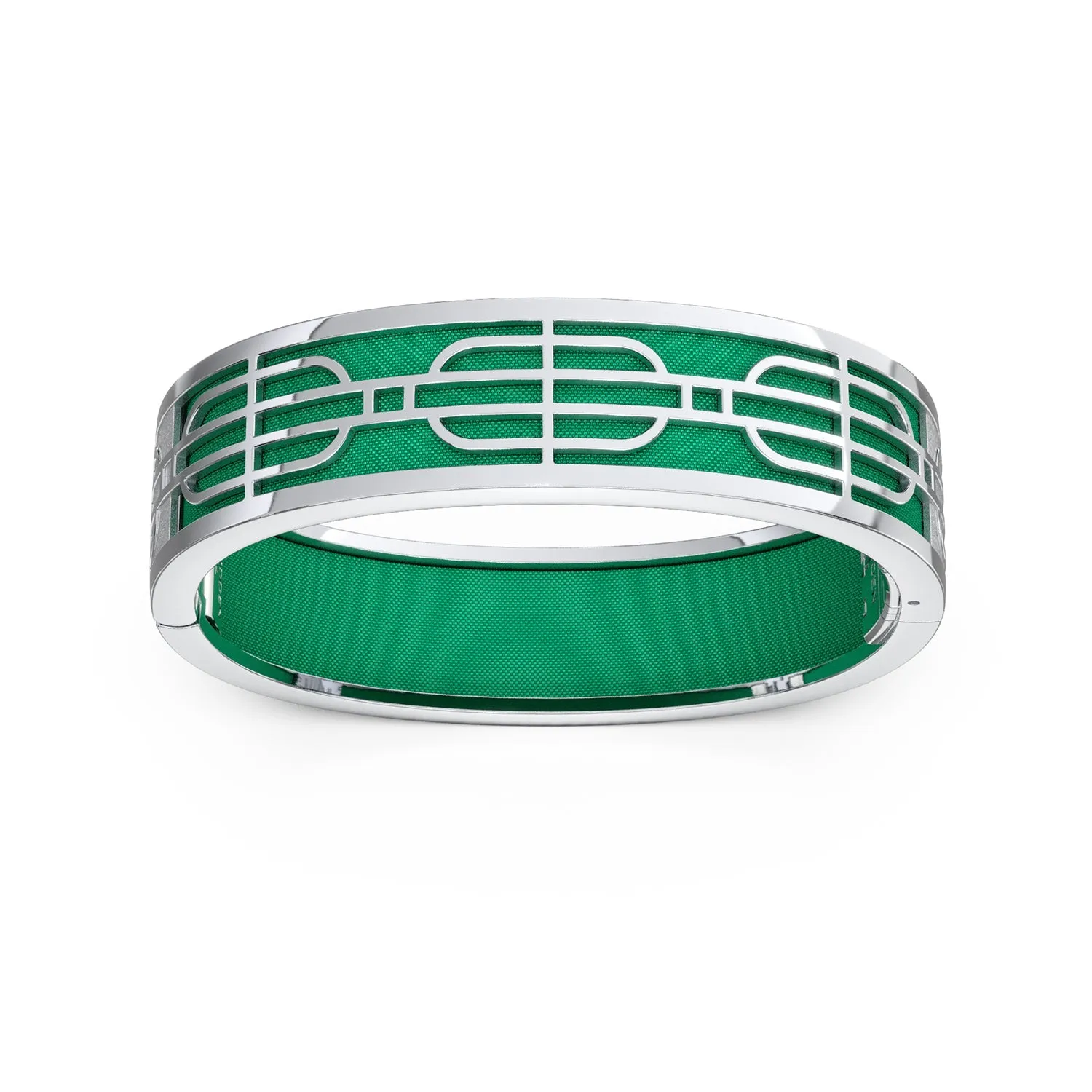 Nanyang Dream Bangle - Python Green - Sterling Silver